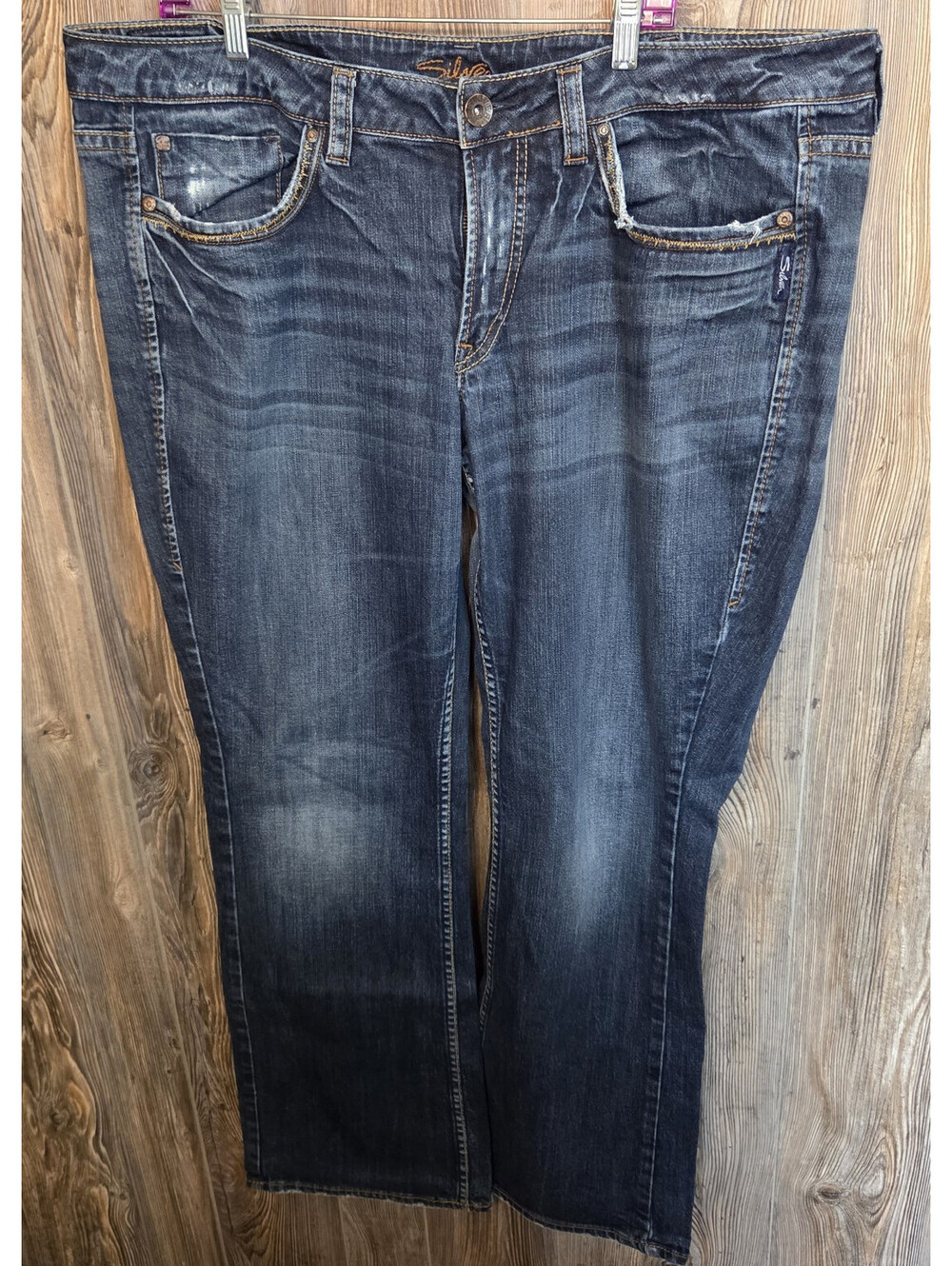 Silver Jeans Co. "Lola" Denim Bootcut Women Size 22 (43x32) western distressed